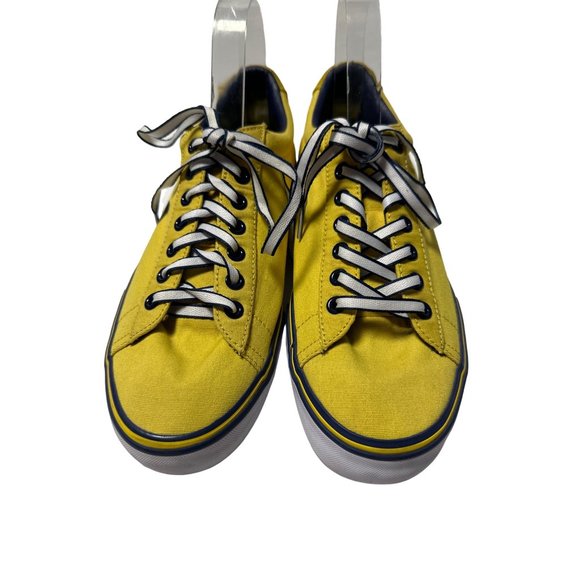 POLO Ralph Lauren SAYER LOGO Canvas Lace Up Low Top Casual Sneaker Size 8 - Picture 6 of 11